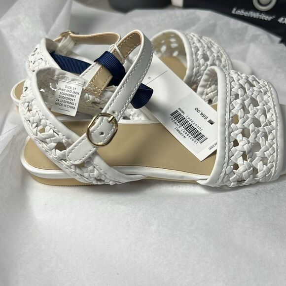 Janie and Jack 100048891 Girls white Woven Sandal NWT - Picture 6 of 11